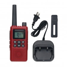 Mini Walkie Talkie UHF Radio Handheld Transceiver (Red) Enables Smooth Communication 22 Channels