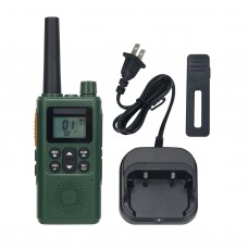 Mini Walkie Talkie UHF Radio 22CH Handheld Transceiver (Army Green) Enables Smooth Communication