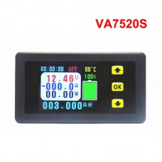 VA7520S 120V 200A Voltage Current Meter Coulometer Capacity Power Meter with 1.8" Color Screen