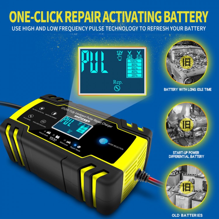 ZYXJ30 140W Battery Charger 12V 24V Pulse Repair Car Motorcycle