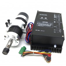 600W E11 Brushless Spindle Motor Air Cooling Spindle Set with Motor Driver (AC 220V) and Motor Clamp