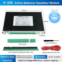 SUNKKO BAL-824A 8A 4-24S Battery Balancer Lithium Battery Pack Voltage Equalization Controller