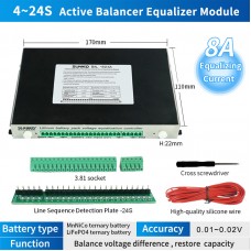 SUNKKO BAL-824A 8A 4-24S Battery Balancer Lithium Battery Pack Voltage Equalization Controller