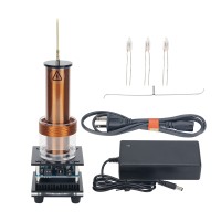 Music Tesla Coil + Power Adapter Wireless Transmission Magic Prop Teaching Toy