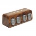 Bluetooth Clock IN12 Glow Tube Clock Nixie Clock 4-Digit Electronic Alarm Clock w/ Touch Buttons-Walnut Color