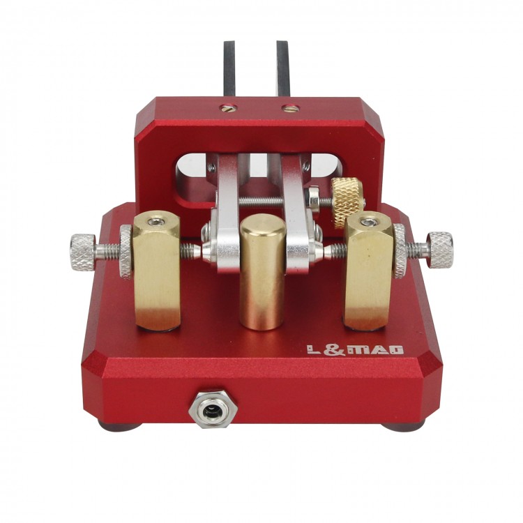 L&MAO Automatic Morse Keyer DualPaddle Telegraph Key CW Key (Red) for