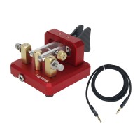 L&MAO Automatic Morse Keyer Dual-Paddle Telegraph Key CW Key (Red) for Ham Radio Users