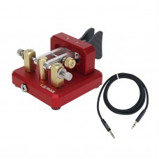 L&MAO Automatic Morse Keyer Dual-Paddle Telegraph Key CW Key (Red) for Ham Radio Users