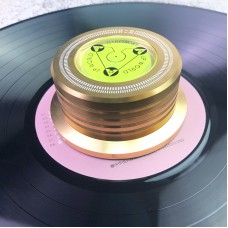 LP World All-Aluminum Record Weight Turntable Stabilizer w/ Spirit Level to Test Speed (Golden)