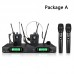 JD-400 UHF Wireless Microphone System Cordless Microphone System with 4 Mics for Stage Conference