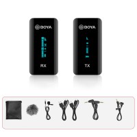 BOYA BY-XM6-S1 2.4GHz Wireless Lavalier Microphone System Lavalier Mic (1 RX + 1 TX) for Phone DSLR