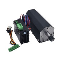 500W 12000RPM ER11 Air Cooled DC Brushless Spindle Motor with Fixing Bracket Protective Cover Driver