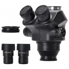 7X-50X Stereo Trinocular Head + WF10X/22mm Eyepiece Rubber Eye-Guards Microscope Accessories