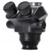 7X-50X Stereo Trinocular Head + WF10X/22mm Eyepiece Rubber Eye-Guards 0.5X Auxiliary Objective Lens