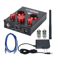 P1 Hifi Tube Preamp USB DAC Headphone Amp Bluetooth Receiver 5.0 (Red) w/ American Tubes Treble Bass