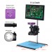 51MP Digital Microscope Camera Professional Repair Tool w/ 150X C Mount Lens 11.6" LCD Metal Stand