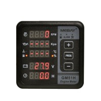 Mebay GM51H Digital Engine Meter RPM Tachometer for Diesel Engine Speed Oil pressure Water Temperature