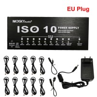 MOSKY ISO-10 Guitar Effect Pedal Power Supply 10 Isolated DC Outputs/ 5V USB Output for 9V 12V 18V Protection Guitar Accessories