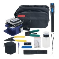 Fiber Optic FTTH Tool Kit Optical Fiber Cold Splicing FC-6S Fiber Cleaver 1MW 5KM Red Light Pen