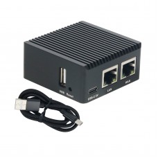 NanoPi R2S Rockchip RK3328 with CNC Metal Case Mini Router Dual Gigabit Port 1GB SBC OpenWrt System