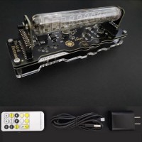 IV-18 VFD Tube Clock Refer Nixie Tube Clock RGB LED Home Decor Clock W/ Remote Control Digital Table Clock-Gold