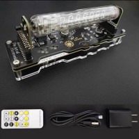 IV-18 VFD Tube Clock Refer Nixie Tube Clock RGB LED Home Decor Clock W/ Remote Control Digital Table Clock-Silver