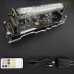 IV-18 VFD Tube Clock Refer Nixie Tube Clock RGB LED Home Decor Clock W/ Dust Cover Digital Table Clock-Silver