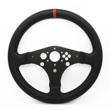 DIY Racing Wheel Carbon Fiber Game Wheel for Thrustmaster T300RS/GT Racing Game Wheel Replace Parts-Leather