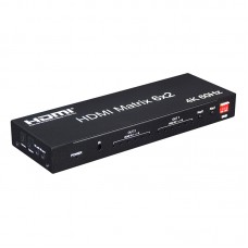 HDMI Matrix 6x2 4K 60Hz HDMI Matrix Switch w/ EDID Audio Separation Functions for Home Teaching Uses