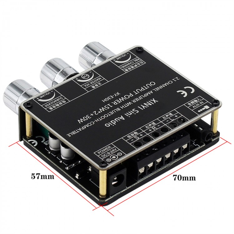 Wuzhi Audio | YS-E30H Dengan APP 2.1 Channel Bluetooth 5.1 Amplifier Papan Subwoofer Audio Amplifier Modul DC9-24V | Indonesia