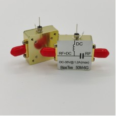 Bias Tee 50M-6GHz Module Maximum 1200MA DC-35V 1.2A Max RF DC Blocking Featuring Low Insertion Loss