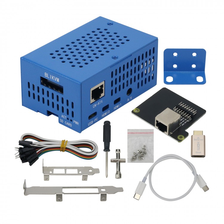 BLIKVM V3 HAT Blue PiKVM KVM over IP Raspberry Pi 4B PoE HDMI CSI for ...