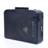 3-In-1 Stereo Cassette Player AM/FM Radio TON009 Black with External Speakers 3.5mm Earphone Jack