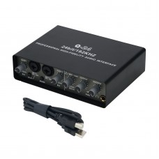 Q24 External USB Sound Card Audio Interface 24Bit/192KHz for K Song Livestreaming Phone Recording