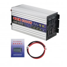 6000W Pure Sine Wave Power Inverter Input 12V Output 220V for Home Appliances Solar Power System