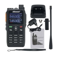 UV-668 5W Walkie Talkie Portable Handheld Transceiver VHF UHF Radio 240 Channels Black