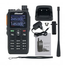 UV-668 5W Walkie Talkie Portable Handheld Transceiver VHF UHF Radio 240 Channels Black