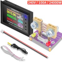 DT24PW 240V Battery Capacity Tester 18650 Battery Capacity Meter Bidirectional Current Meter (100A Shunt)