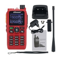 UV-668 5W Walkie Talkie Portable Handheld Transceiver VHF UHF Radio 240 Channels Red