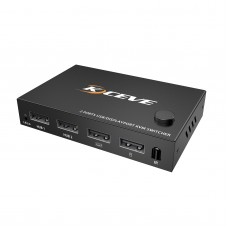 KC-201DDP 4K 60HZ DP KVM Switch 2 Ports USB/Displayport KVM Switch 2 IN 1 OUT [DP + DP] Input