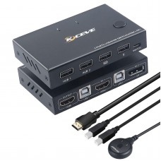 KC-201DP 4K 30HZ 2 Ports USB/KVM Switch (HDMI + DP) Input Displayport KVM Switch HDMI KVM Switch