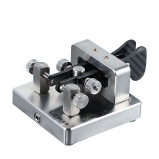 L & MAO Heavy-Duty Stainless Steel CW Key Dual Paddle Key Automatic Morse Key w/ Anti-Slip Pads