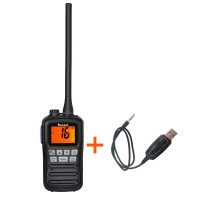 Recent RS-25M-USB 3W VHF Marine Radio Walkie Talkie Handheld Transceiver (with Programming Cable)