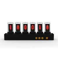 EleksMaker EleksTube N6 6-Digit RGB Pseudo Glow Tube Clock Creative Decoration Radio Call Sign Black