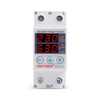 SVP-916 63A Over Voltage Protection Limit Current Dual Display Adjustable Voltage Monitoring Device Protector Relay 220V