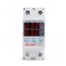 SVP-916 40A Over Voltage Protection Limit Current Dual Display Adjustable Voltage Monitoring Device Protector Relay 220V