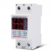 SVP-916 40A Over Voltage Protection Limit Current Dual Display Adjustable Voltage Monitoring Device Protector Relay 220V