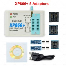 XP866+ High Speed USB Programmer SPI FLASH Chip Programmer and 5 Adapters for 24 93 25 95 Series