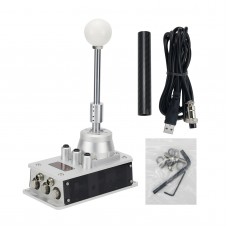 SH-V5 5+R USB Gear Shifter SIM Racing Shifter Video Game Manual Shifter for SIMVERTEX (Silver)