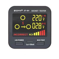 ZOYI ZT-E4 Socket Tester Smart Electric Socket Tester (US Plug) Ground Zero Line NCV Test